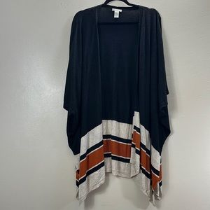 H&M Woman’s Oversize Kimono Sleeve Horizontal Striped Cardigan Sweater Size XS/S